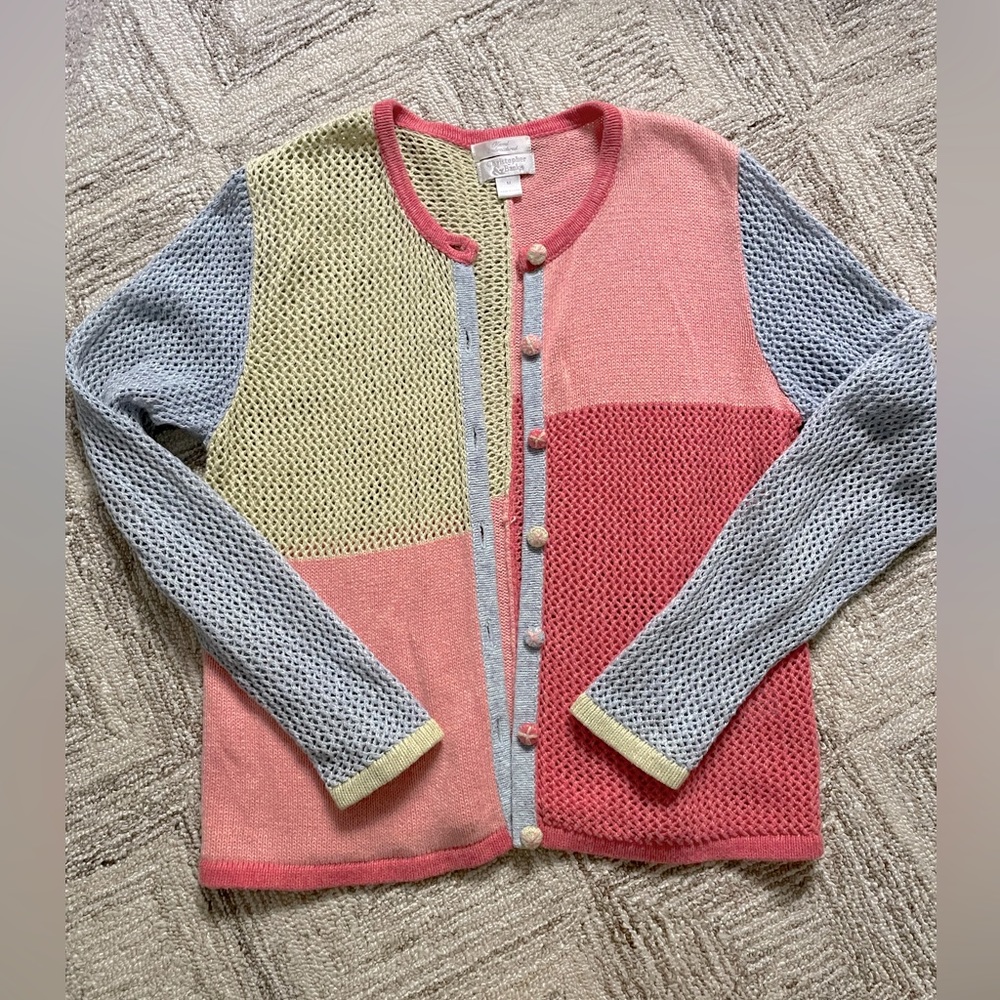Christopher & Banks. Color block knit sweater 🩷